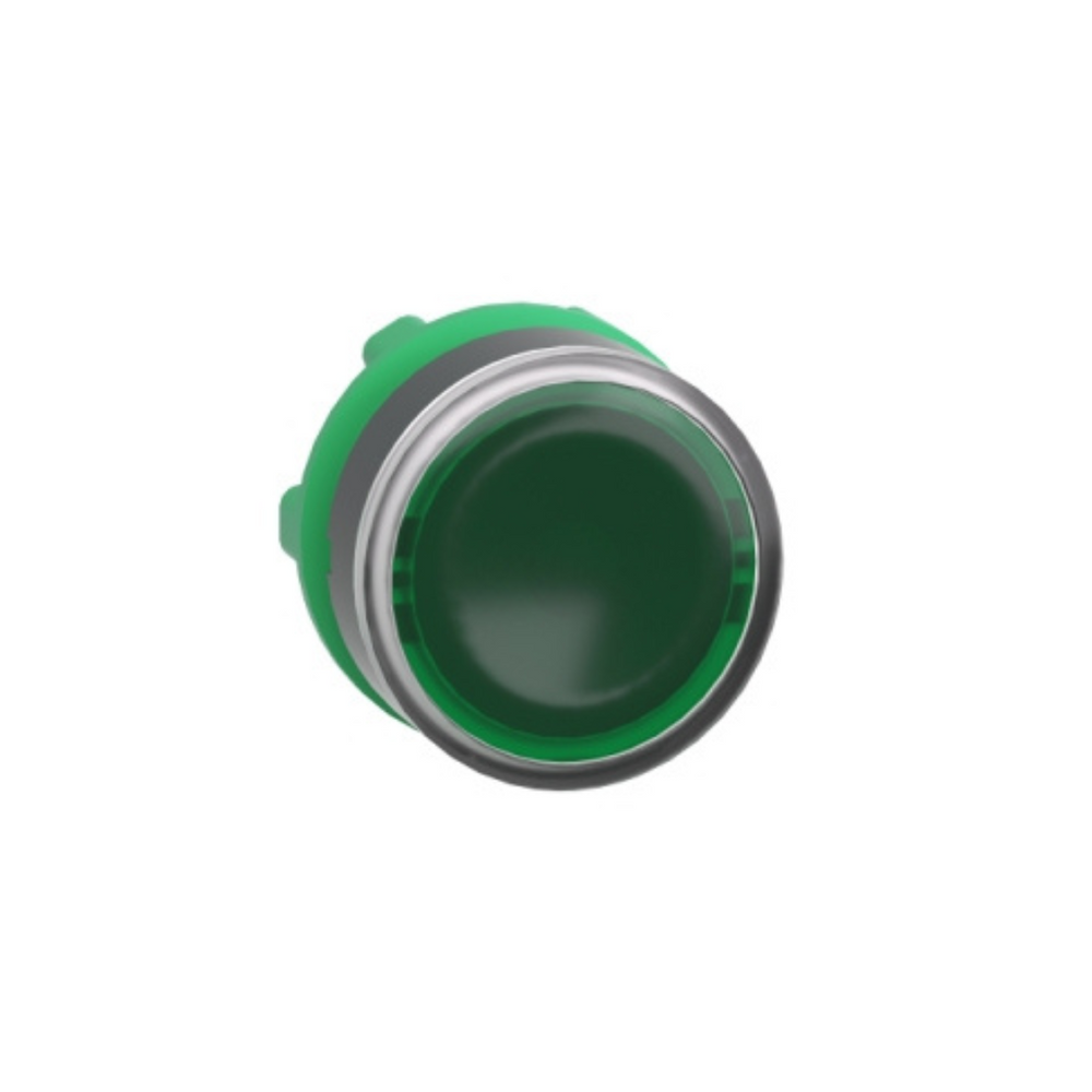 Schneider Electric Harmony XB5 Green Flush Illuminated Push Button Head Ø22 Spring Return for Integral LED ZB5AW333