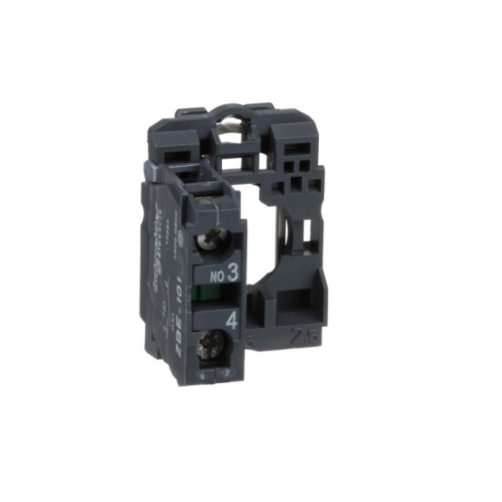 Schneider Electric Harmony XB5 Single Contact Block with Body/Fixing Collar 1NO Screw Clamp Terminal ZB5AZ101