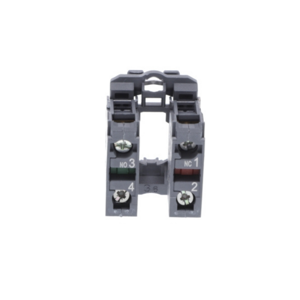 Schneider Electric Single Contact Block with Body/Fixing Collar 1NO + 1NC Screw Clamp Terminal ZB5AZ105