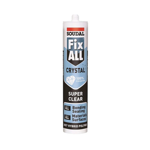 Soudal Fix All Crystal Strong Clear Hybrid Polymer Sealant Adhesive 290ml