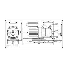 Spaino 1HP Single Phase Horizontal Centrifugal Multistage Water Pump GRAND HMP100 - Slide 3