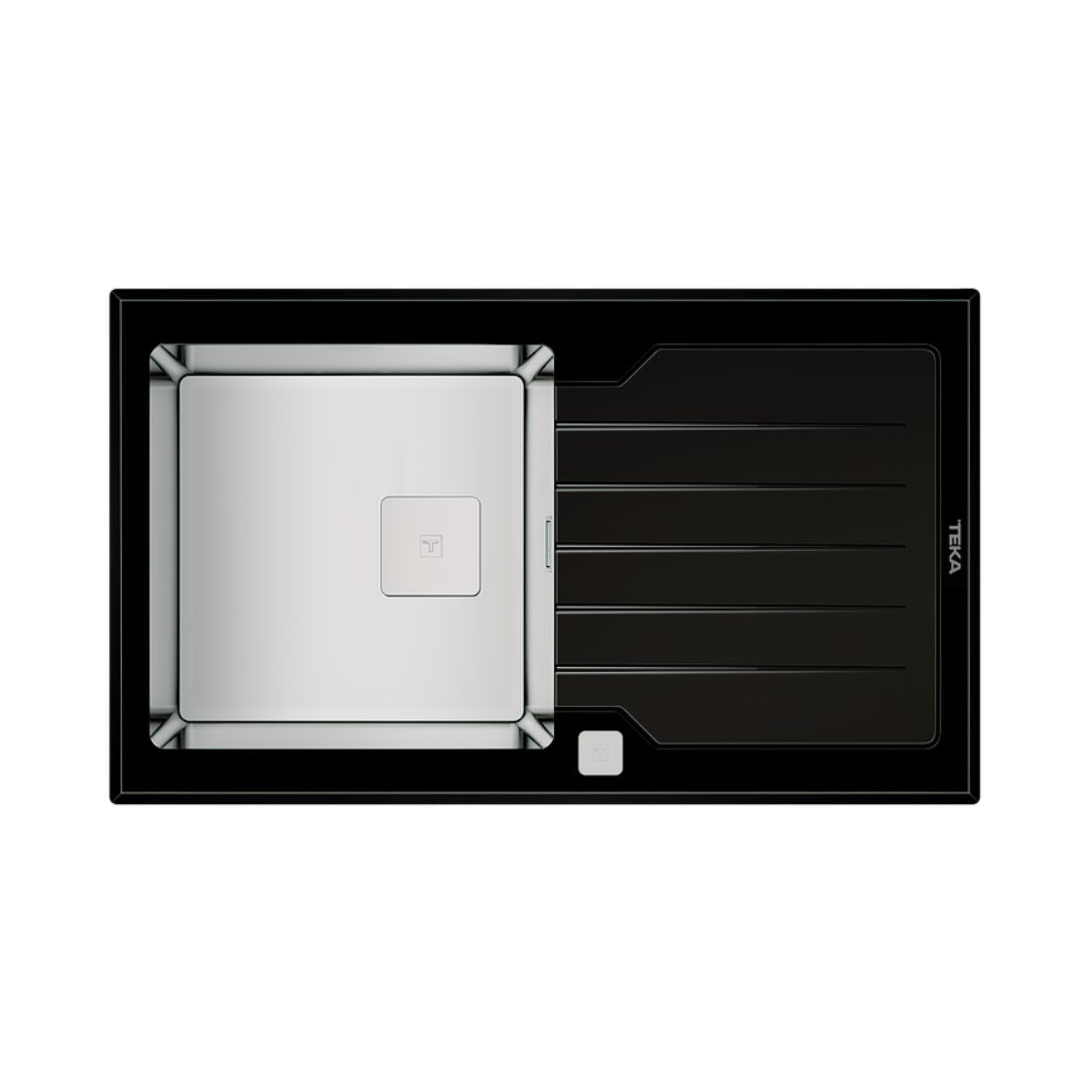 Teka Inset PureLine Glass Sink Diamond RS15 1B 1D 86 AUTO BK