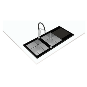 Teka Inset PureLine Glass Sink Diamond RS15 2B 1D AUTO