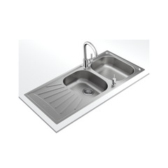 Teka Inset Two Bowls One Drainer Reversible Sink Tekaway Starbright 80 E-XN 2B 1D - Slide 2