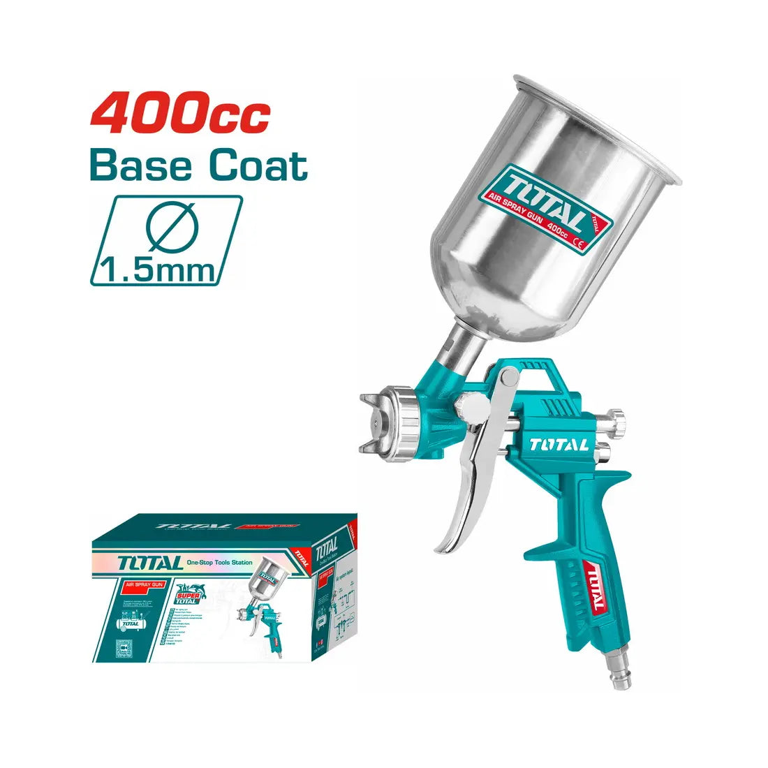 Total Tools Air Spray Gun 3-4bar Operating Pressure TAT10401
