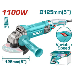 Total Tools Angle Grinder 1100W 125mm Disc Diameter TG110125565 - Slide 2