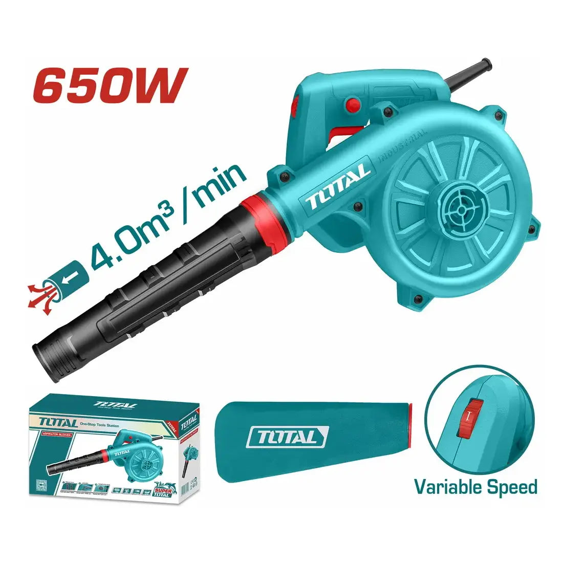 Total Tools Aspirator Blower 650W Variable Speed Control TB6036