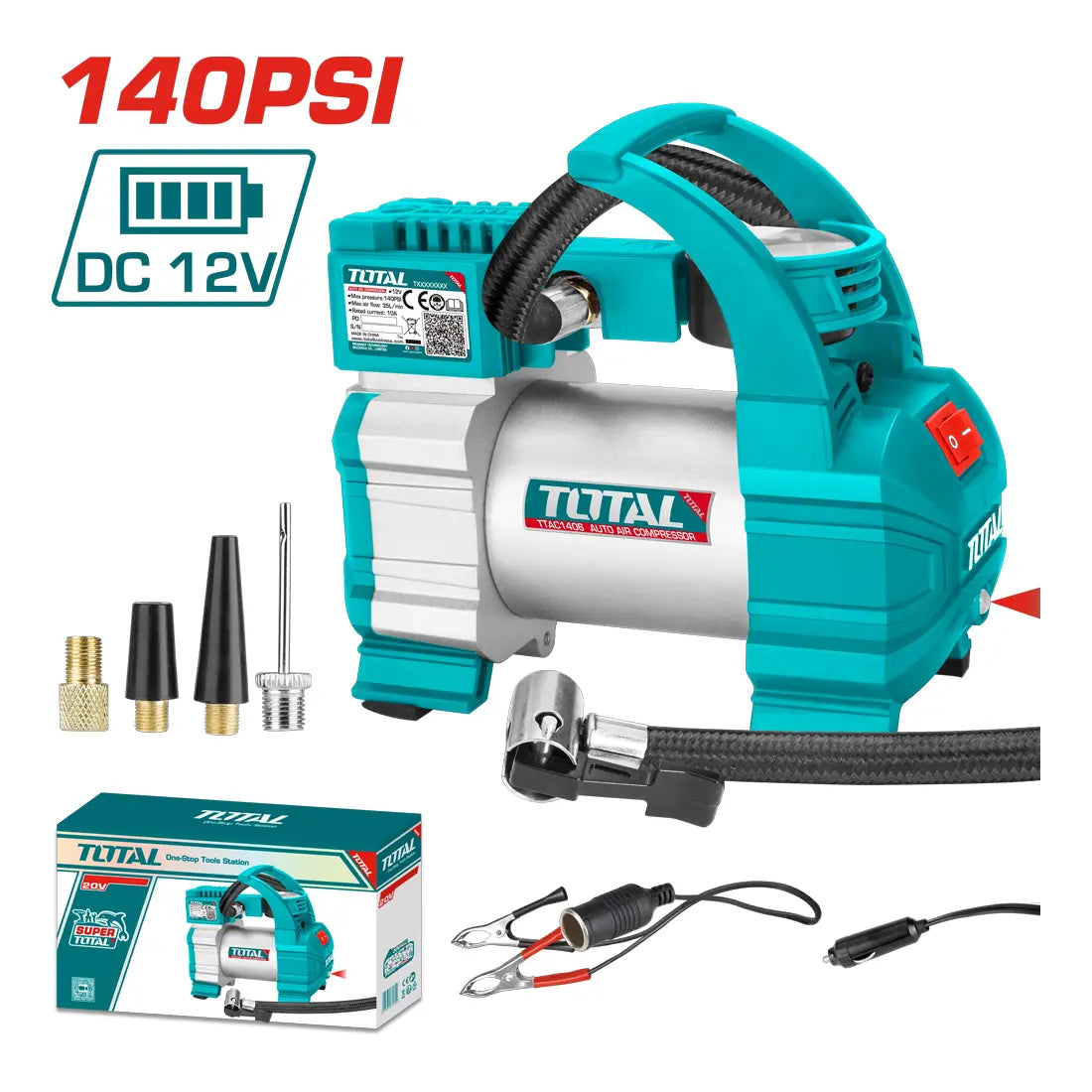 Total Tools Auto Air Compressor 140PSI Maximum Pressure TTAC1406