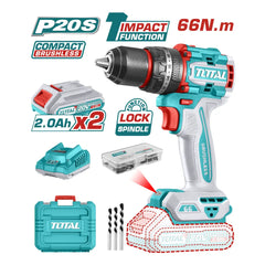 Total Tools Compact Brushless Cordless Impact Drill 20V 66Nm Torque TIDLI20668 - Slide 2
