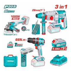 Total Tools Cordless 3 pcs Combo Kit TOSLI241198 - Slide 1