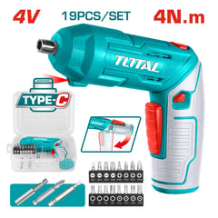 Total Tools Cordless Screwdriver 4V 4Nm Torque TSDLI0442 - Slide 2