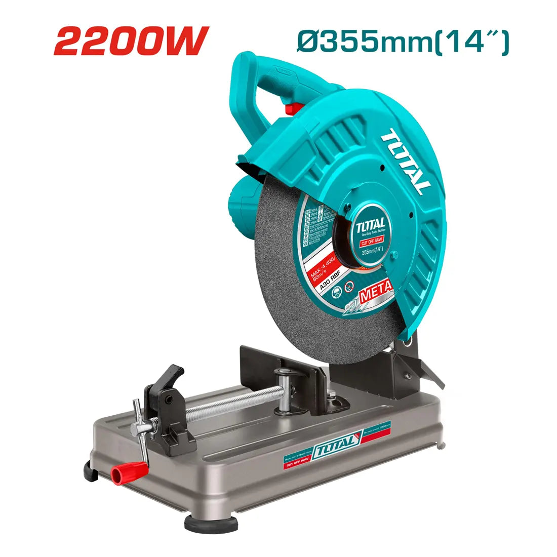 Total Tools Cut Off Saw 2200W 355x25.4mm Size Blade TS223558