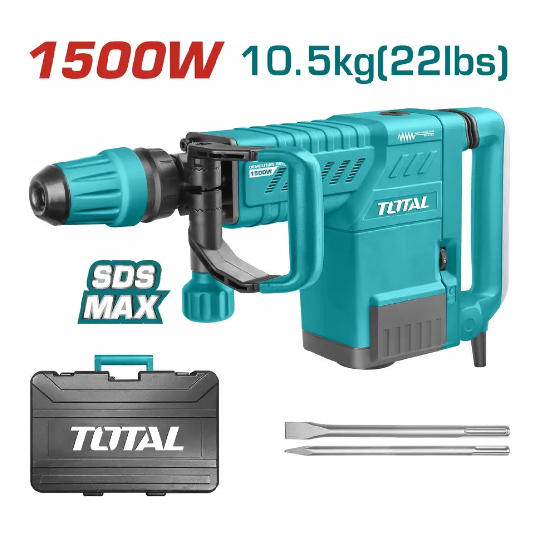 Total Tools Demolition Breaker 1500W 6-25J Impact Force TH215002