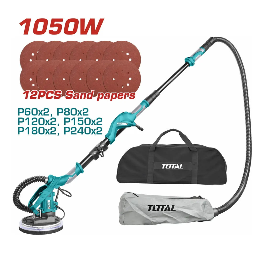 Total Tools Drywall Sander 1050W 215mm Diameter Grinding Pad TWS10501