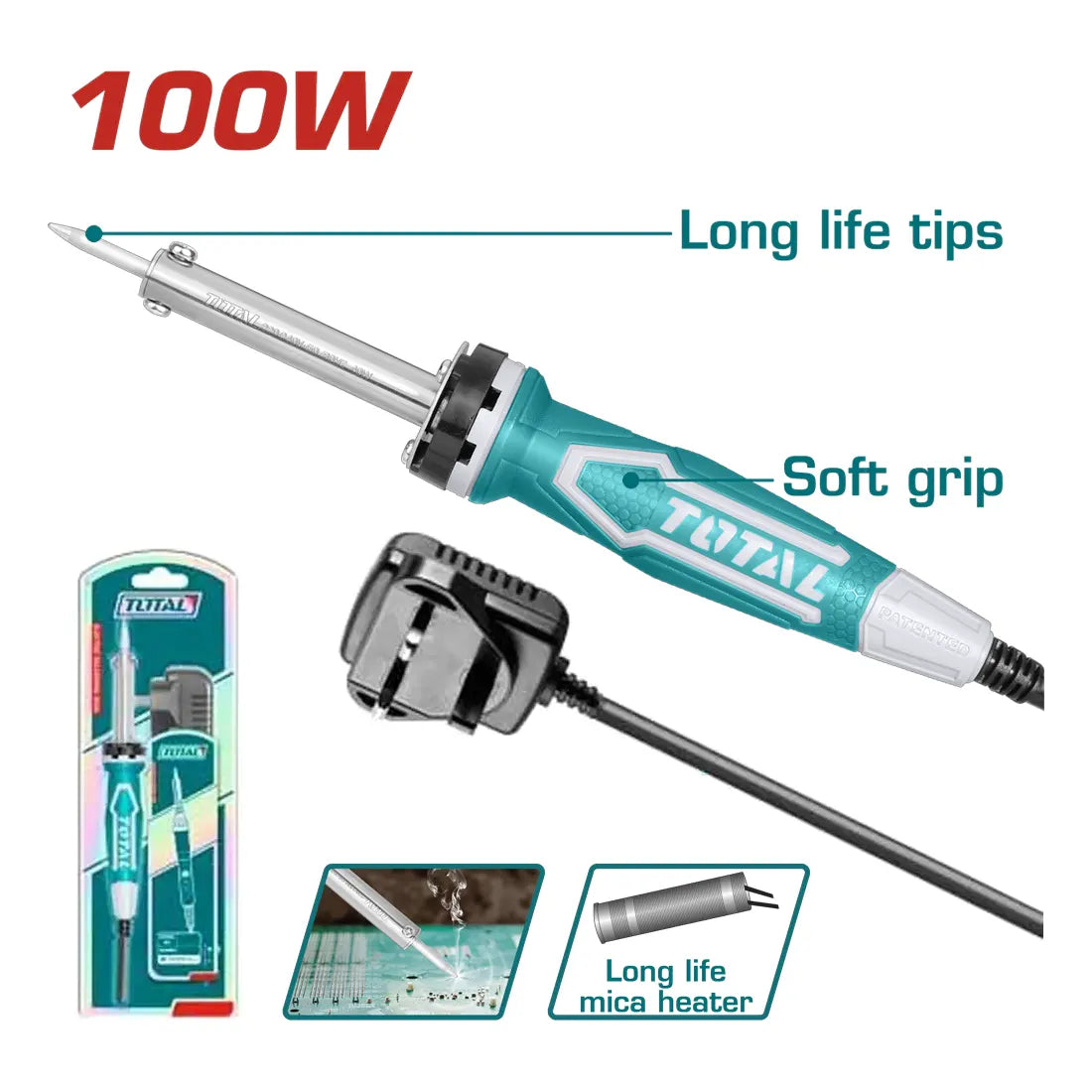 Total Tools Electric Soldering Iron 100W Input Power TET10006-8