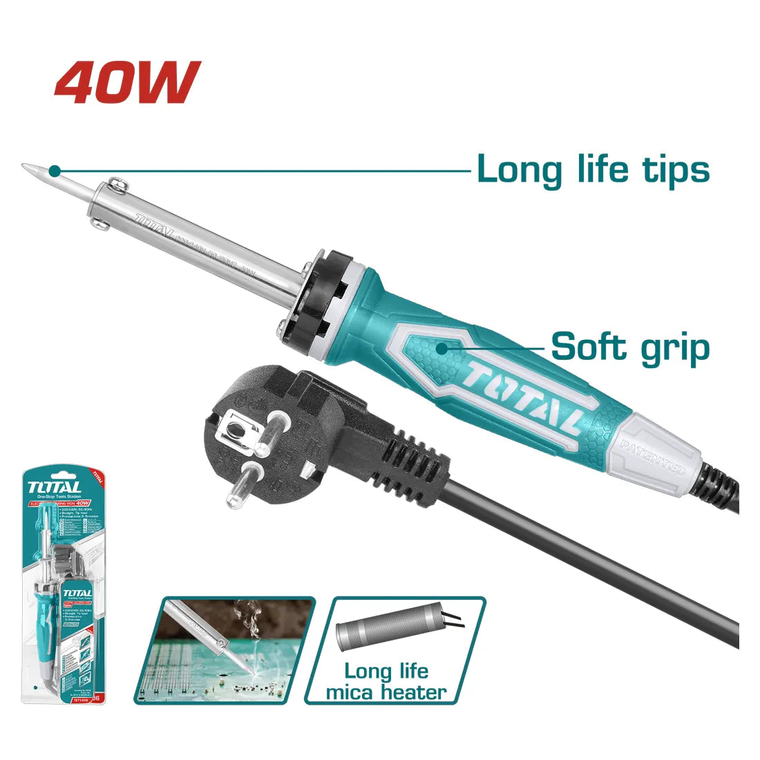 Total Tools Electric Soldering Iron 40W Input Power TET1406