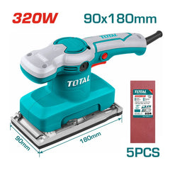 Total Tools Finishing Sander 320W 90mmx180mm Bottom Base TF1301826 - Slide 2