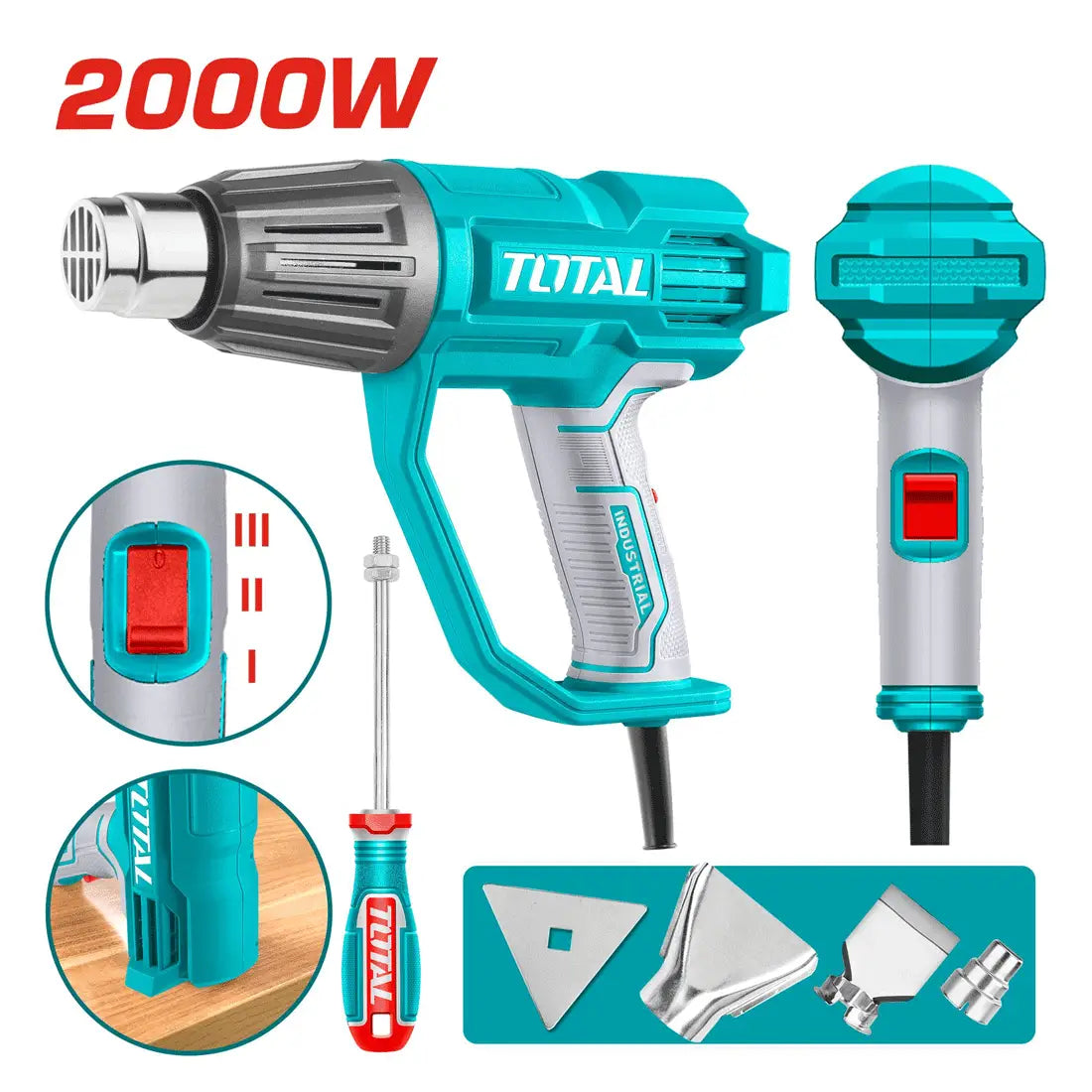 Total Tools Heat Gun 2000W 3 Temeprature Settings TB20078