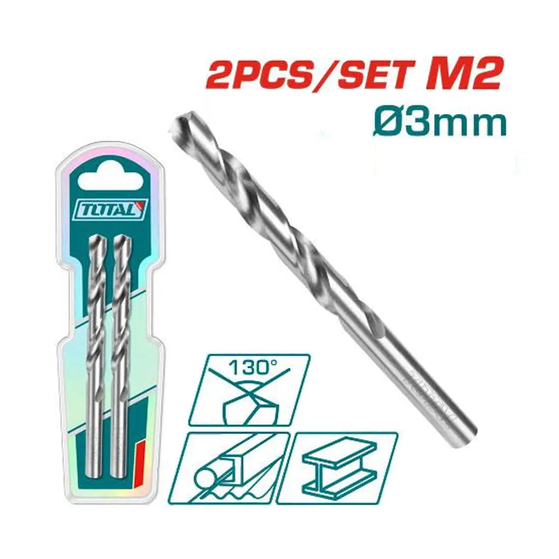 Total Tools M2 HSS Drill Bit 3mm TAC1200302