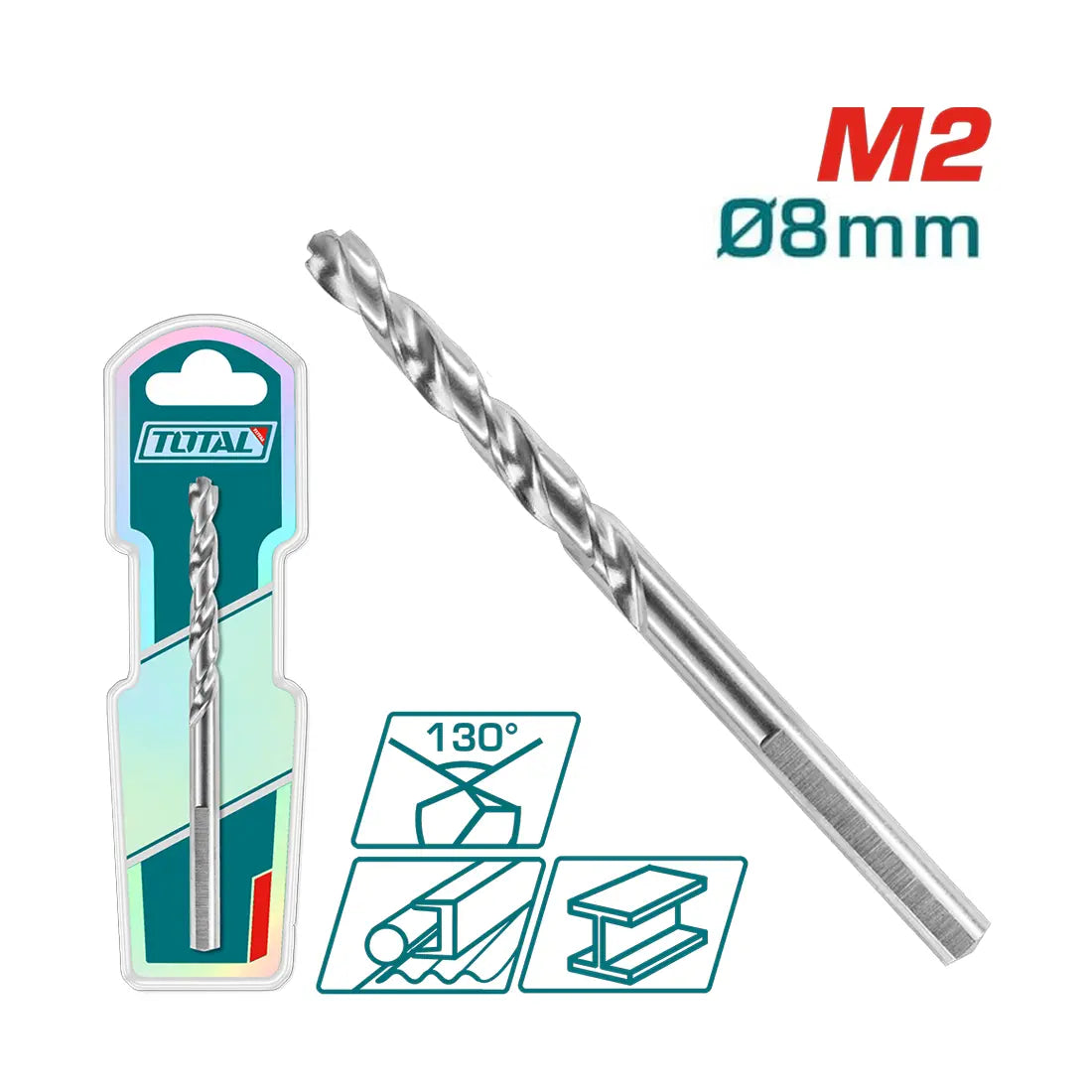 Total Tools M2 HSS Drill Bit 8mm TAC1200801