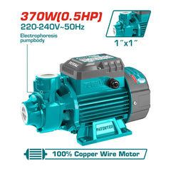 Total Tools Peripheral Water Pump 0.5HP Copper Wire Motor TWP13706 - Slide 2