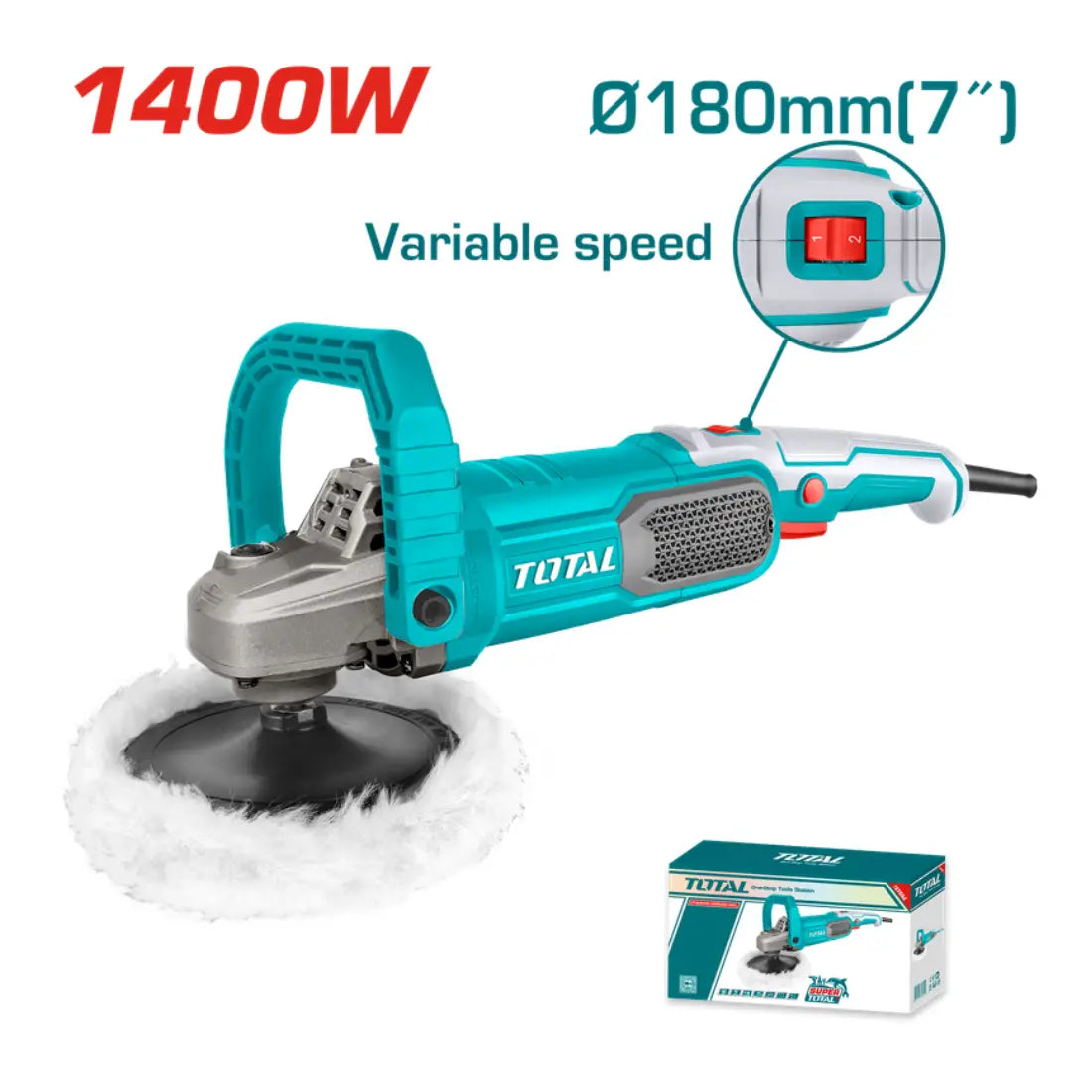 Total Tools Polisher 1400W 180mm Polishing Pad TP11418018