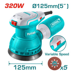 Total Tools Rotary Sander 320W 125mm Dia of Sanding Pad TF2131256 - Slide 2