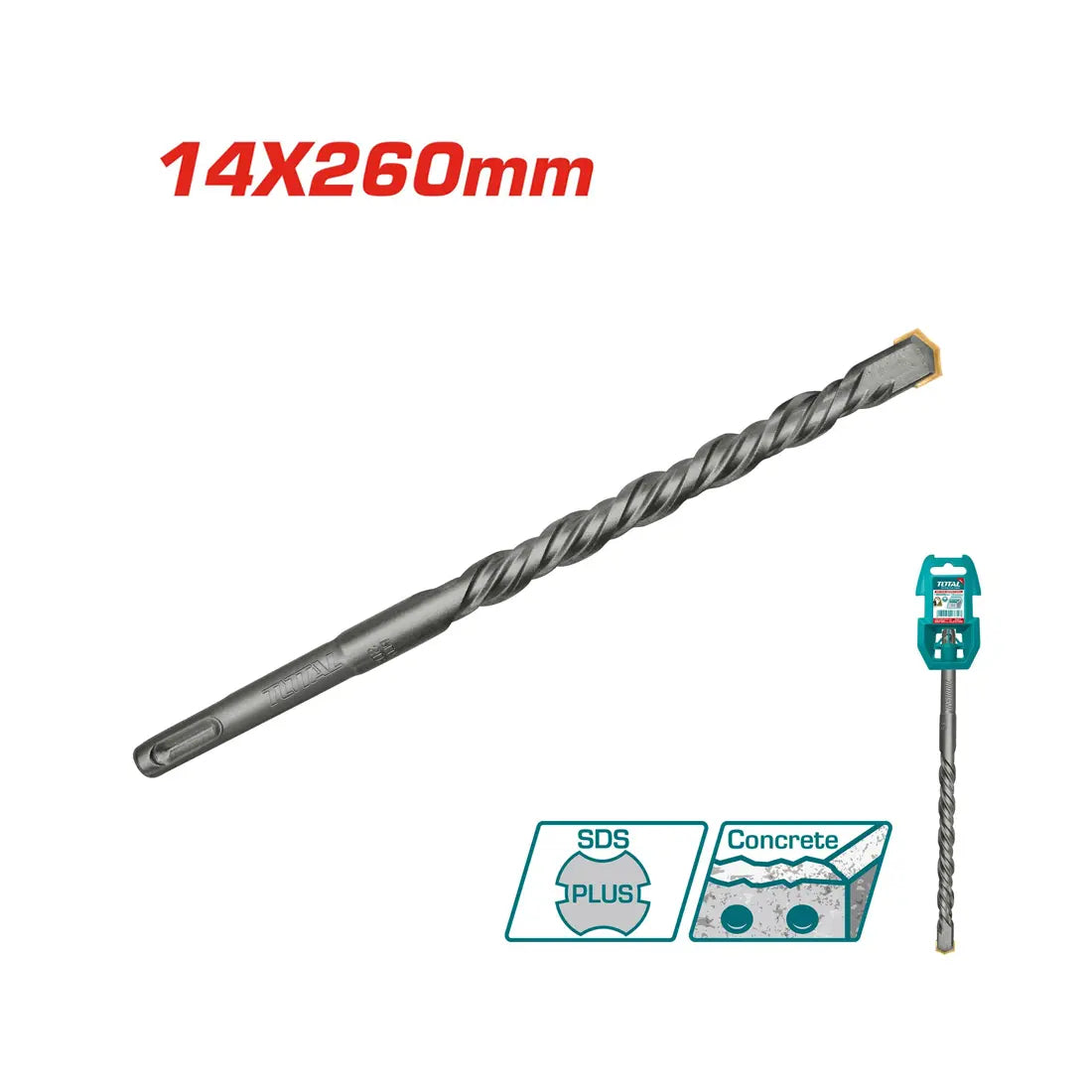 Total Tools SDS Plus Hammer Drill Bit 14x260mm TAC311403
