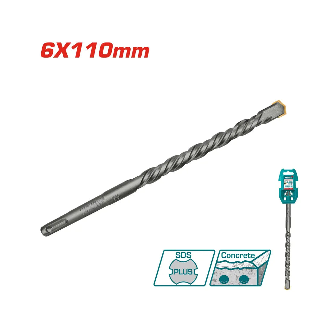 Total Tools SDS Plus Hammer Drill Bit 6x110mm TAC310601