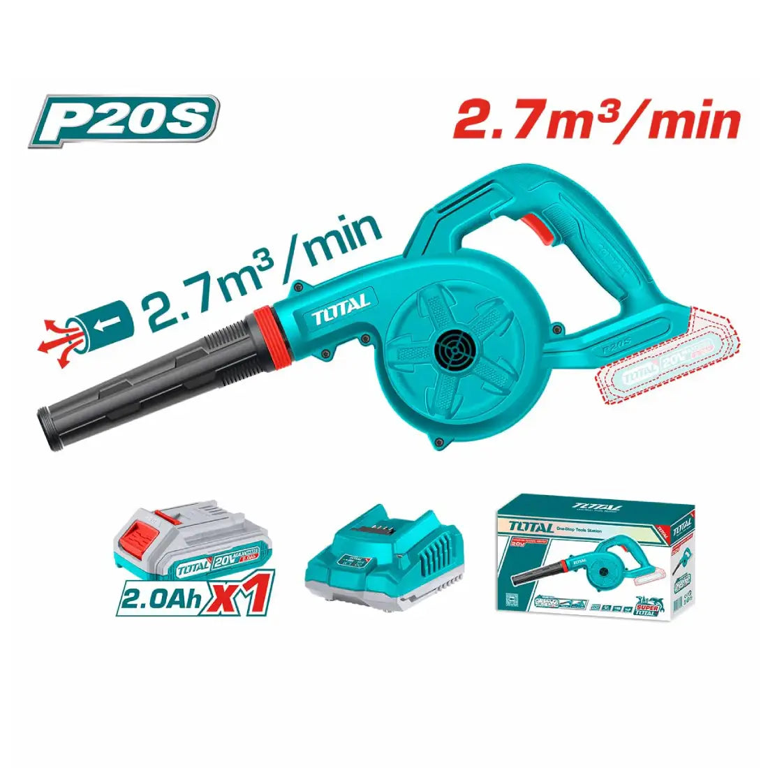 Total Tools Cordless Blower 20V 2.7m³/min Air Volume TABLI200281