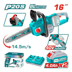 Total Tools Cordless Chain Saw 40V 40cm Bar Length TGSLI401682 - Slide 2