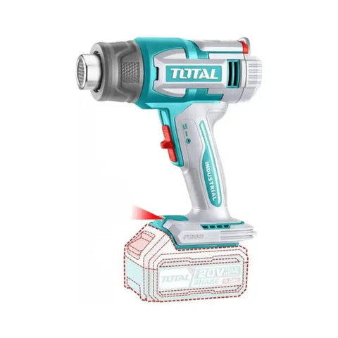 Total Tools Cordless Heat Gun 20V 30-300°C/30-550°C Temperature TBLI20035