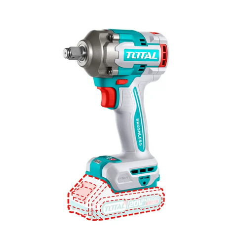 Total Tools Cordless Impact Wrench 550Nm Torque TIWLI2040