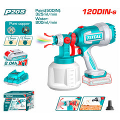 Total Tools Cordless Spray Gun 20V 0.1-0.2Bar Pressure TSGLI20042 - Slide 2