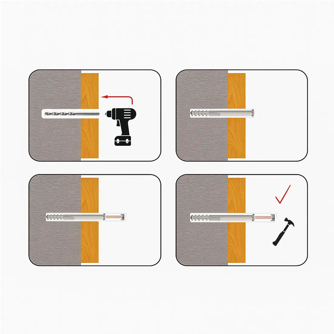 Tuffix Zinc Plated Screw with Wall Plug 6x40mm FF06L40 100pcs Box