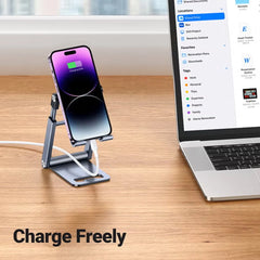 UGREEN Phone Stand Premium Metal Height Adjustable and Foldable Phone Holder for Desk LP263 - Grey - Slide 3