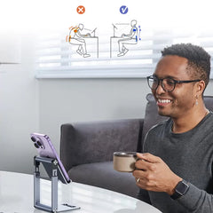 UGREEN Phone Stand Premium Metal Height Adjustable and Foldable Phone Holder for Desk LP263 - Grey - Slide 5