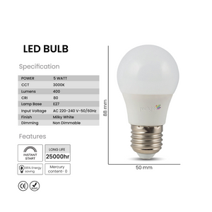 Pixelights LED Bulb 5W E27 Warm White