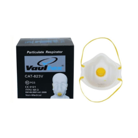 Vaultex CAT FFP2 Respirator Mask With Valve 10 Pcs - White