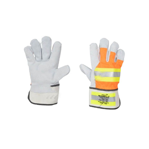 Vaultex COE Single Palm Leather Gloves With Reflective - Orange