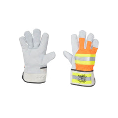 Vaultex COE Single Palm Leather Gloves With Reflective - Orange - Slide 1