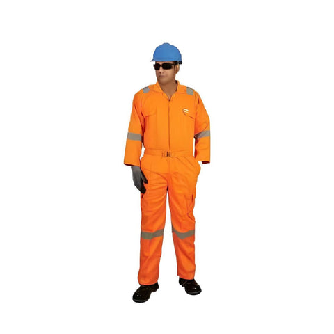 Vaultex COM 100% Twill Coverall With Reflective - Orange