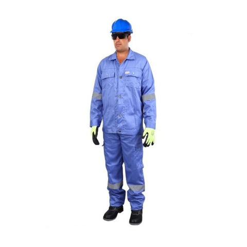Vaultex DBA 100% Twill Pant & Shirt With Reflective - Petrol Blue