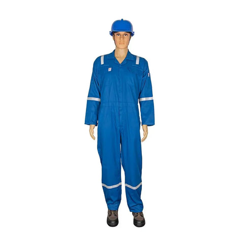 Vaultex Inherent Flame Retardant (IFR) Coverall with Reflective  180Gsm DEN - Royal Blue