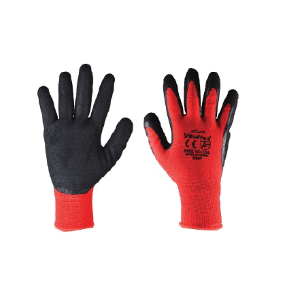Vaultex DMP Nitrile Coated Gloves Sandy Finish Black & Red