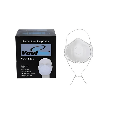 Vaultex FOG FFP3 Respirator Mask With Valve 10 Pcs - White