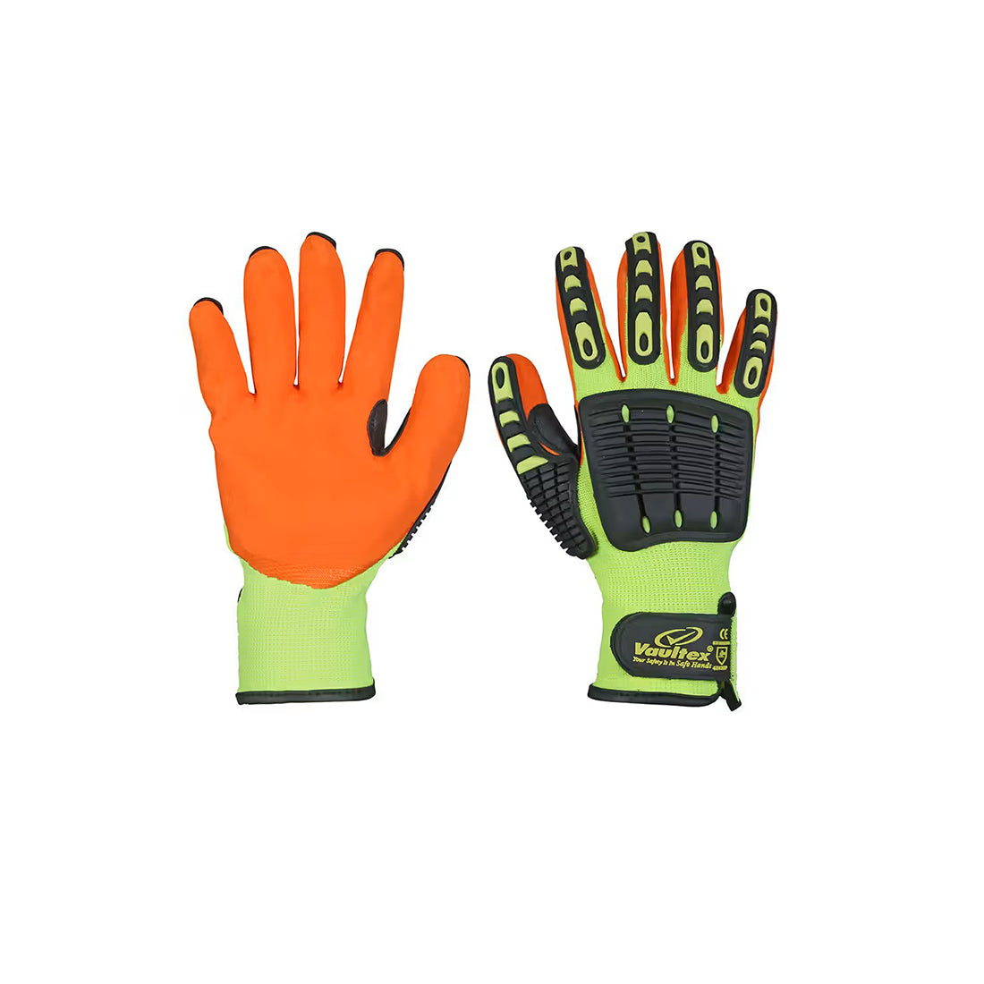 Vaultex HAO Nitrile Coated Impact Safety Gloves - Fluorescent Yellow