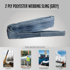 Vaultex IAL 2 Ply Polyester Webbing Sling - 5:1, Grey - Slide 6