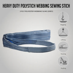Vaultex IAL 2 Ply Polyester Webbing Sling - 5:1, Grey - Slide 5