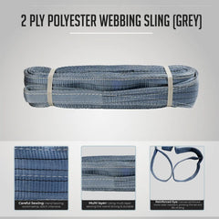 Vaultex IAL 2 Ply Polyester Webbing Sling - 5:1, Grey - Slide 4